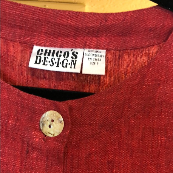 Chico’s Top, burgundy red, size 2 - Picture 2 of 3